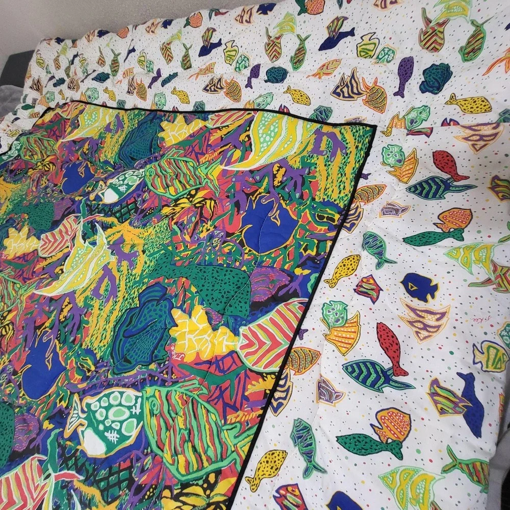 Sheridan Twin Comforter Ocean Tropical Fish Reversible Colorful Kids Bedding
